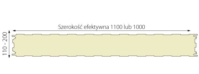 Przekrój płyty warstwowej dachowej